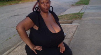 Ebony woman with giant tits